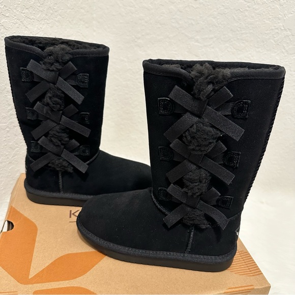 Koolaburra by UGG Victoria Girl's Tall Winter Boots for Kids Color Black Sz US13 - Picture 5 of 14